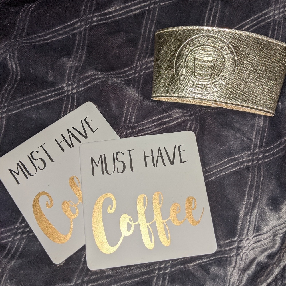 Coffee Lovers coaster + cozy set☕ - Picture 1 of 4